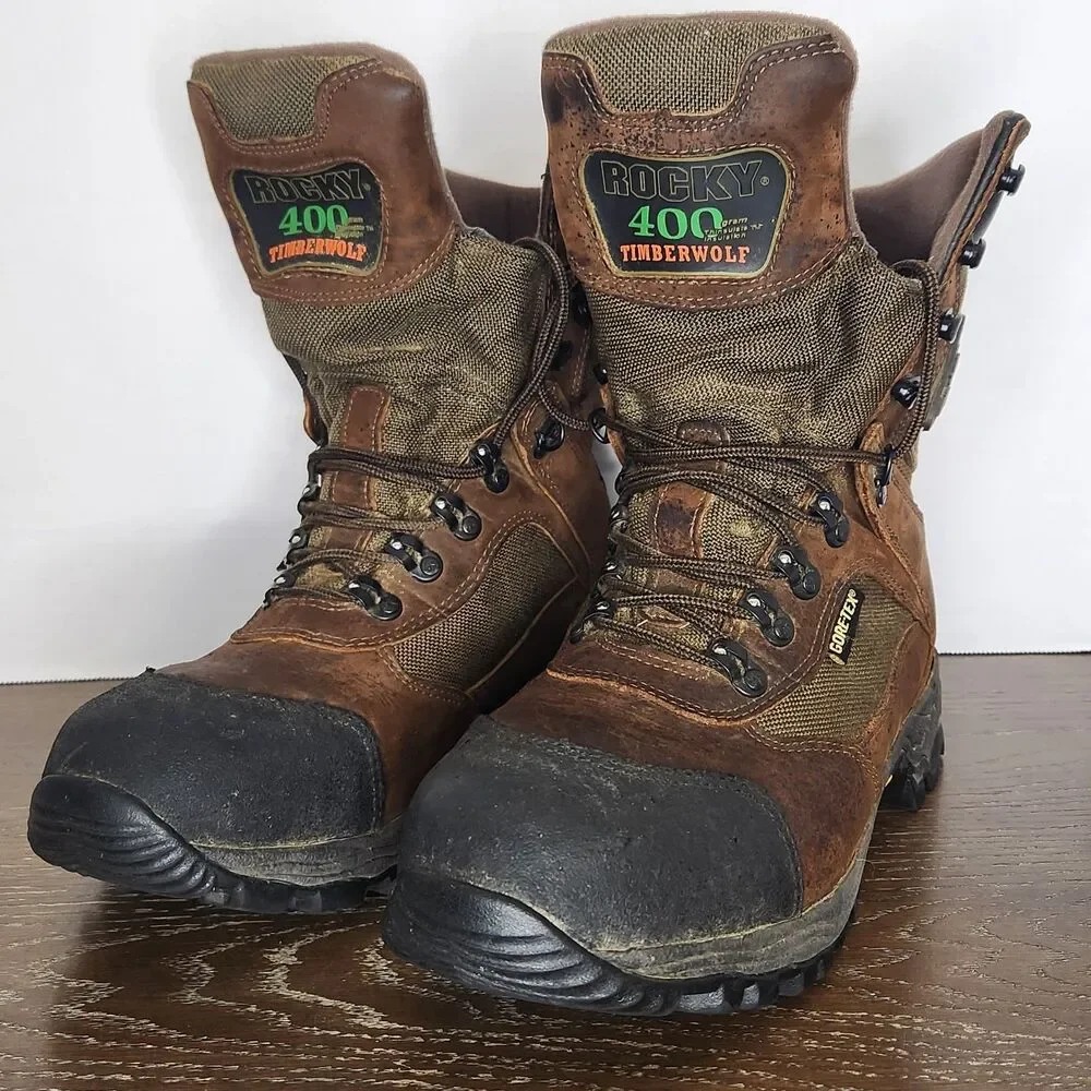 Rocky 400 Timberwolf Pro Hunter Mens Lace Up Boots Thinsulate Gore-Tex Size 9.5W